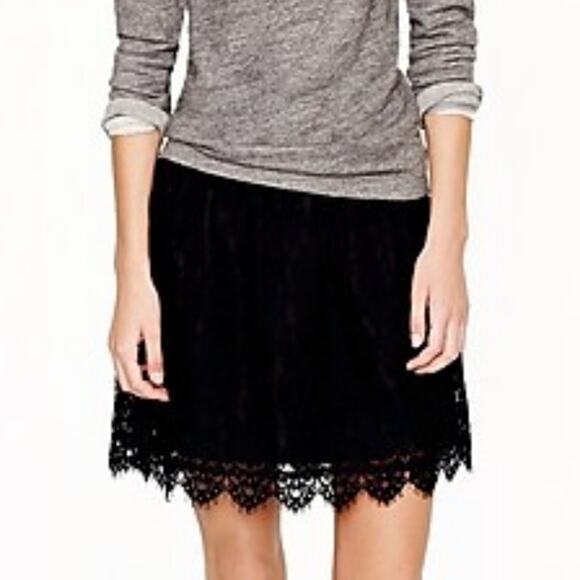 J.CREW Navy Black Lace Skirt, Size 12 - Picture 9 of 9